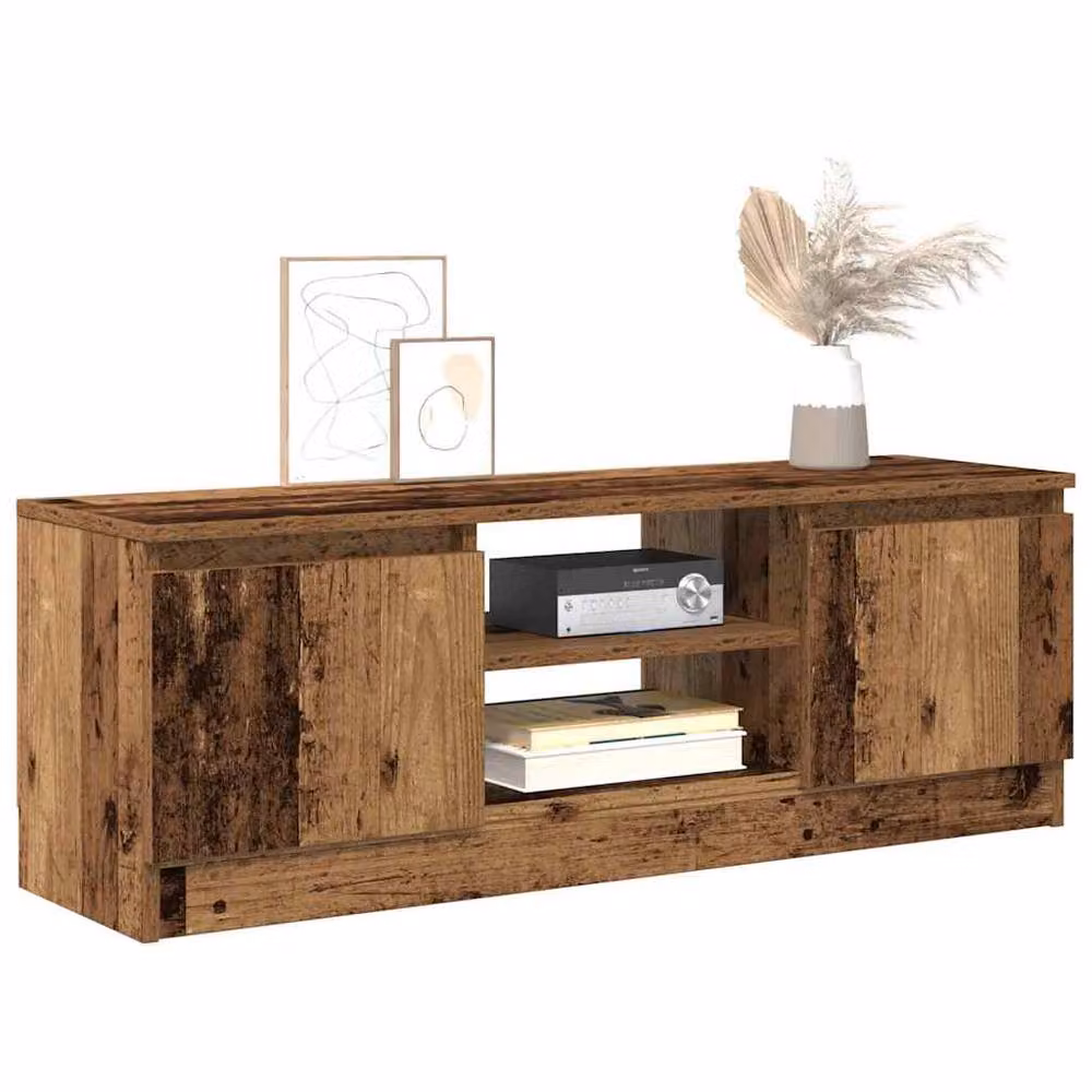 Berkfield Home TV Cabinet in Old Wood Brown, W/D/H: 102 x 30 x 36 cm – 2
