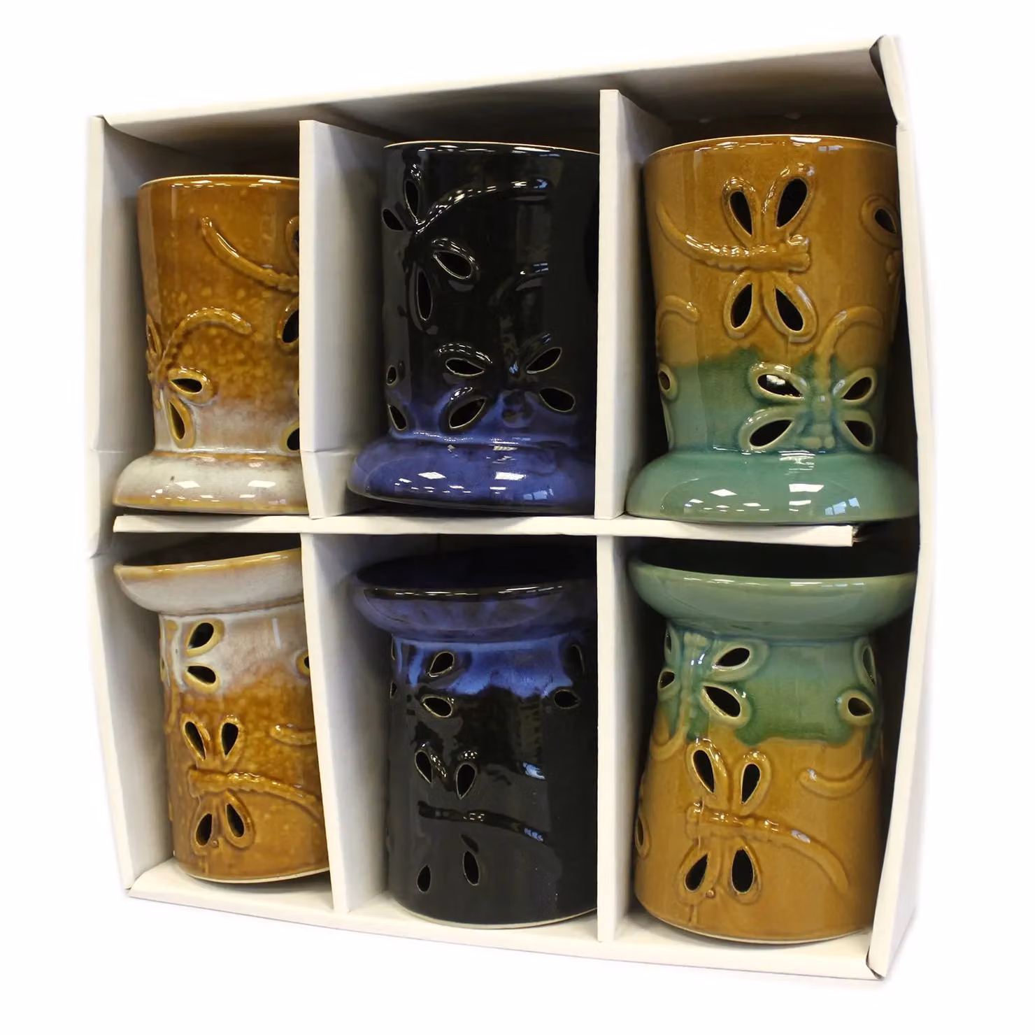 KDMD Classic Rustic Ceramic Dragonfly Tealight Oil Burner in Brown – 4