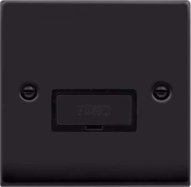 SE HOME Black Flush Socket Plate with 13A Fused Ingot Connection Unit