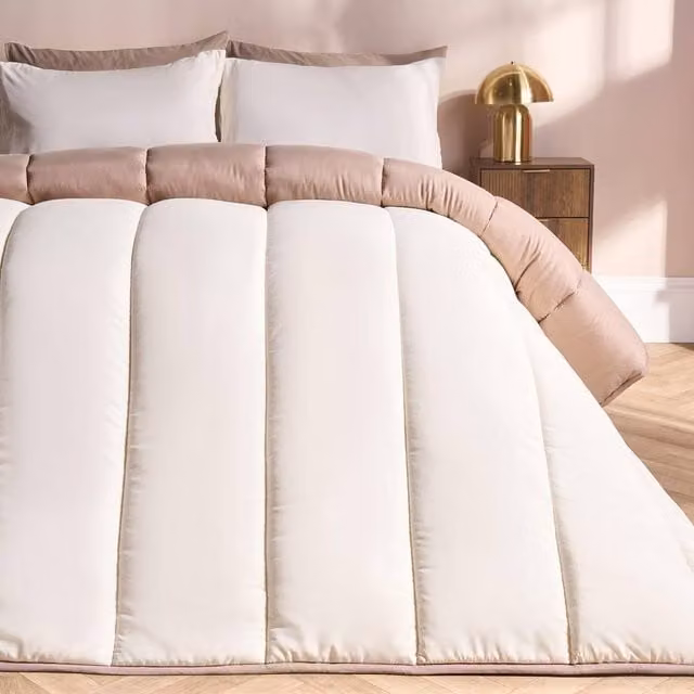 OHS King Size 10.5 TOG Hollow Fibre Duvet and Pillowcase Set in Ivory/Beige