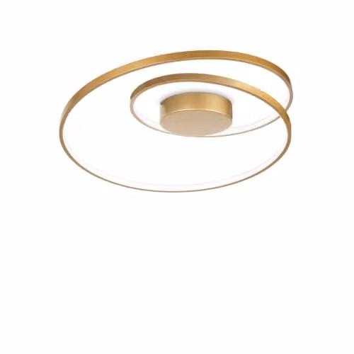 Ideal Lux Oz Integrated LED Semi Flush Ceiling Light in Brass with 4000K Cool White Light
