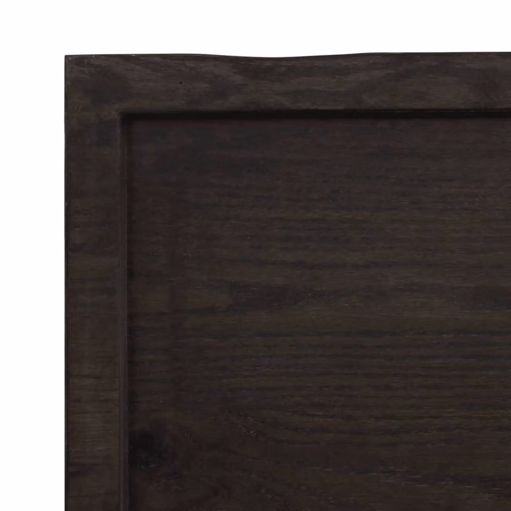 Berkfield Home Solid Wood Oak Table Top in Dark Grey, W: 100 cm, D: 50 cm – 5