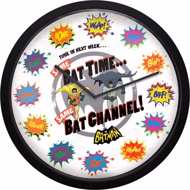 Fanattik DC Batman BAT TIME Analog Wall Clock, Multicolour and Yellow, Diameter: 30.5 cm