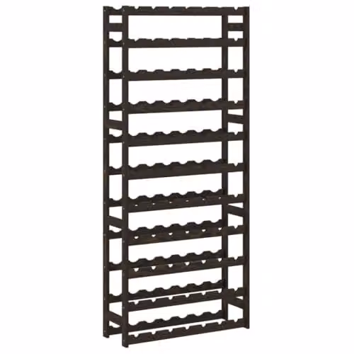 vidaXL Black Solid Pine Wood Wine Rack for 77 Bottles – 1
