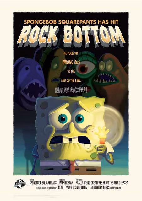 SpongeBob SquarePants Limited Edition Multicolour Paper Art Print Illustration