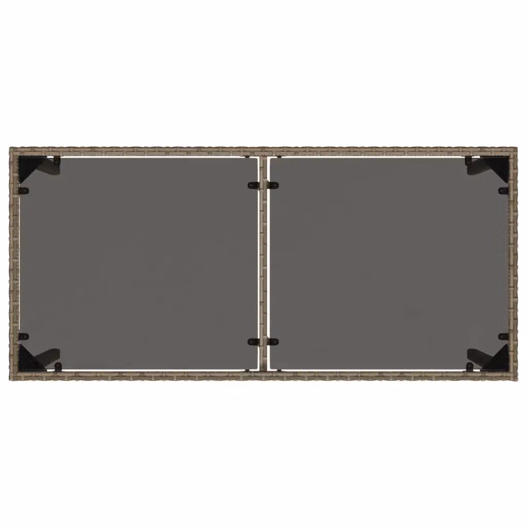 Berkfield Home Grey Poly Rattan Garden Table with Glass Top, W/D/H: 115 x 54 x 74 cm – 4