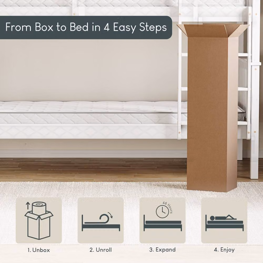 Vida Designs Sydney Single Bunk Bed with Desk and Foam Mattress, Grey – 3