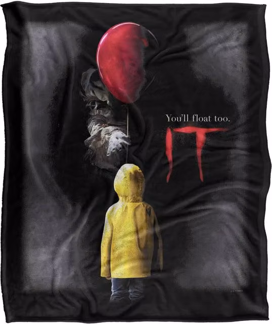 LOGOVISION It You'll Float Too Halloween Poster Super Soft Fleece Throw Blanket, Multicolour, W: 152 cm, D: 127 cm – 6