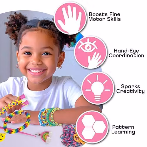 Small World Toys Fashion Rainbow Rubber Band Bracelet Making Kit in Multicolour with 500 Bands and Storage Case – 2