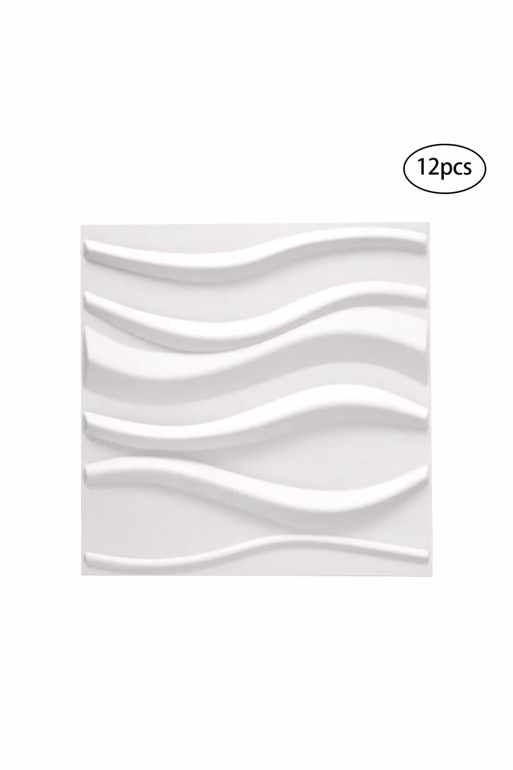 Living and Home 12 Pack White 3D Wave Texture PVC Decorative Wall Panels – 3