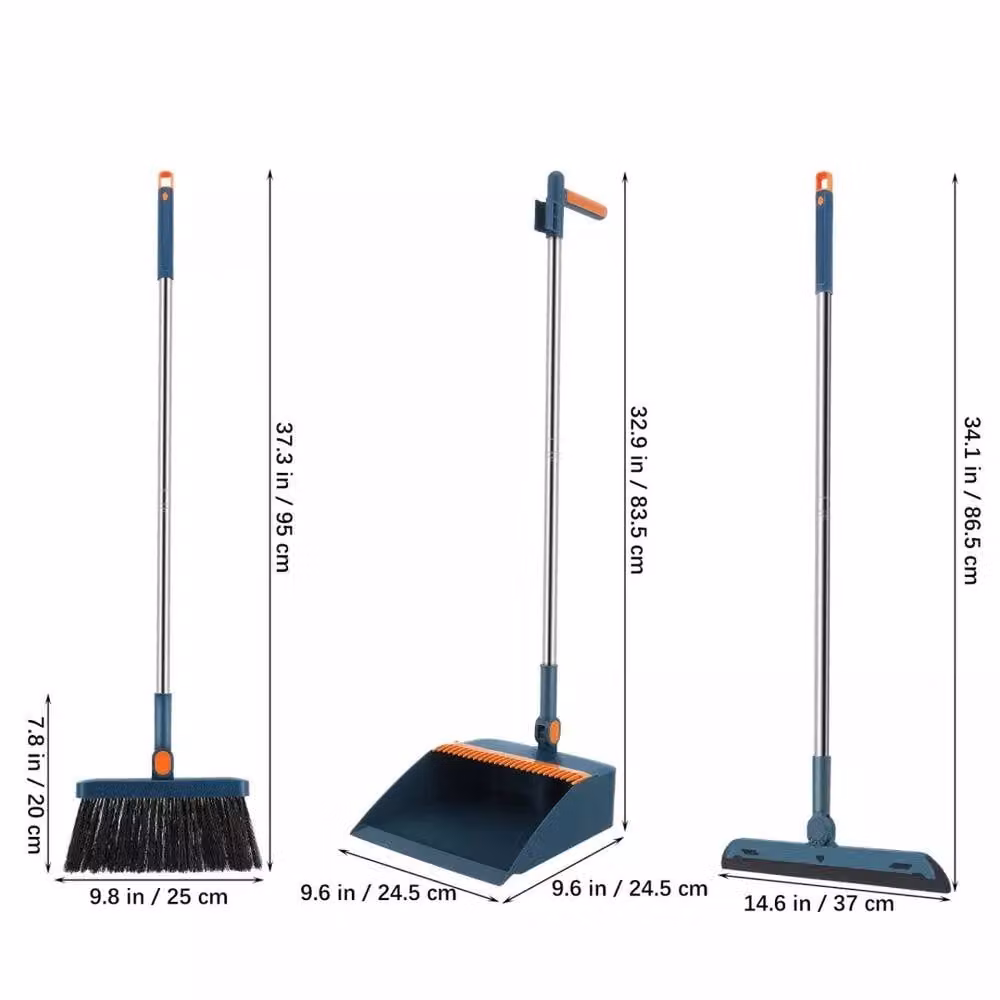 SPETLEK UK 3-Piece Long Handled Dustpan and Brush Set in Blue – 2