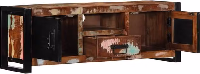 Berkfield Home Industrial TV Cabinet in Brown Solid Reclaimed Wood, W/D/H: 100 x 30 x 35 cm