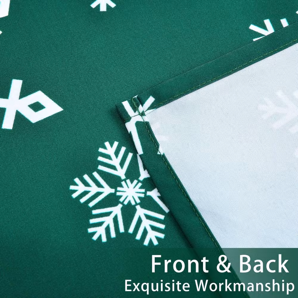 London Boutique Green Snowflake Design Christmas Polyester Rectangular Tablecloth – 6