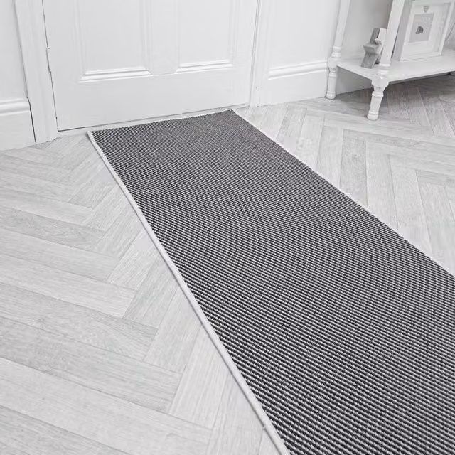 runrug Coastal Reversible Indoor/Outdoor Carpet Runner in Black, W: 60 cm, L: 210 cm – 1