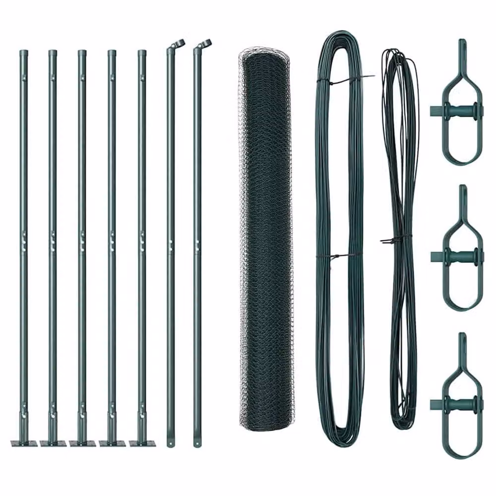 Berkfield Home Green Steel Hexagon Fence, H 1.2 m x W 10 m – 3