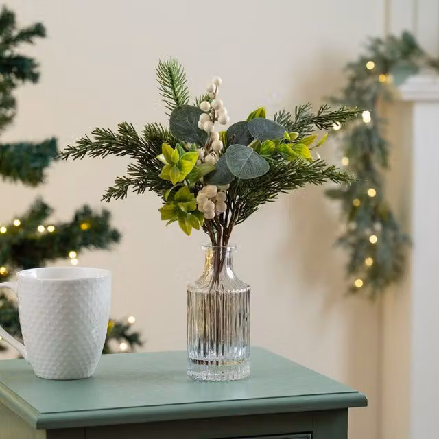 Scottish Everlastings Ltd Set of 2 White Christmas Tabletop Arrangements