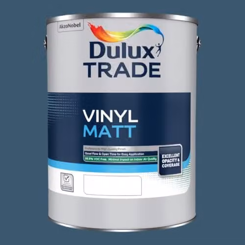 Dulux Trade Vinyl Matt Dispersion Paint in Indigo Shade Blue, 5 l – 1