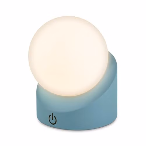 Briloner Mini LED Sphere Table Lamp, Blue, W/D/H: 10 x 8 x 9 cm, Wireless Rechargeable IP54 Outdoor and Bedside Lamp with Touch Dimming – 1