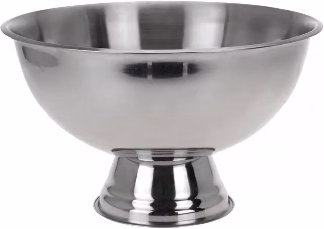 VOGREX Large Stainless Steel Party Bowl in Silver