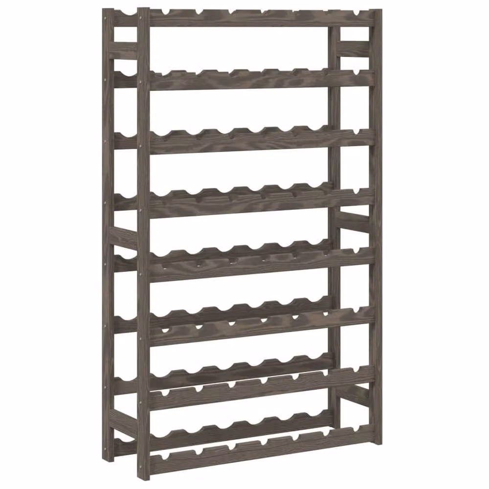 Berkfield Home Grey Solid Pine Wood Wall Mounted Wine Rack for 56 Bottles – 2