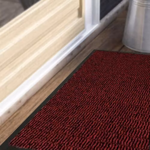 KAV Non-Slip Washable Door Mat in Red and Black, W: 60 cm, L: 180 cm – 8