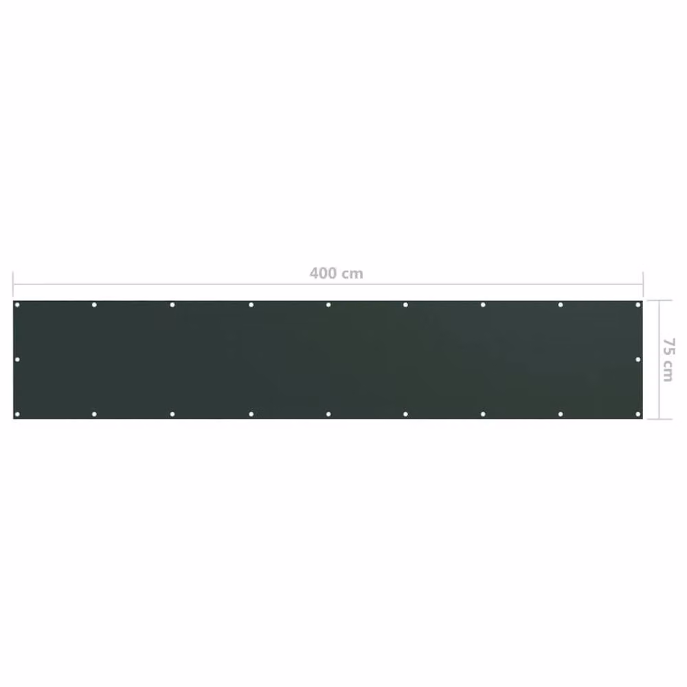 Berkfield Home Dark Green Balcony Screen Side Awning in Oxford Fabric, W/H: 400 x 75 cm – 3