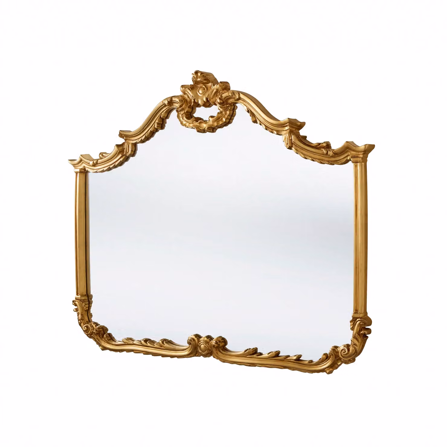 Yearn Mirrors Carved Landscape Rectangular Wall Mirror in Gold, W: 122 cm, H: 104 cm – 2