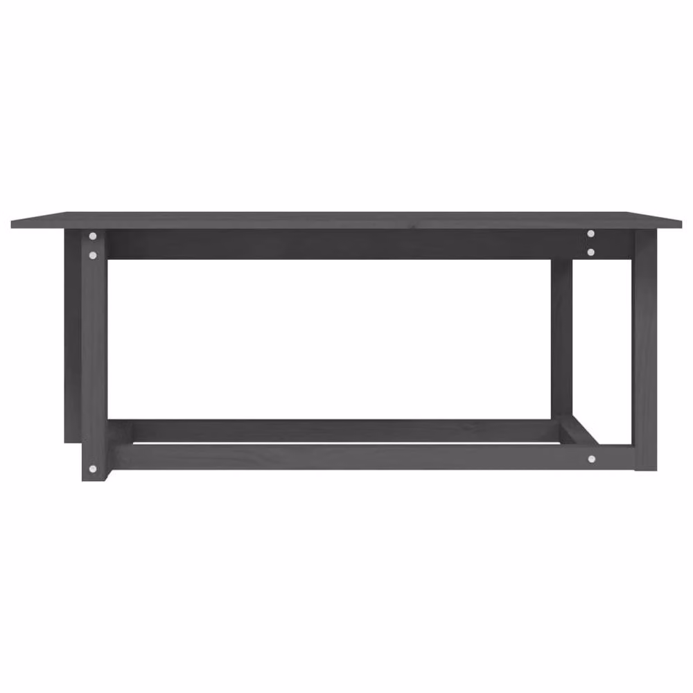 Berkfield Home Grey Rustic Solid Pine Coffee Table W: 110 cm, D: 55 cm, H: 45 cm – 3