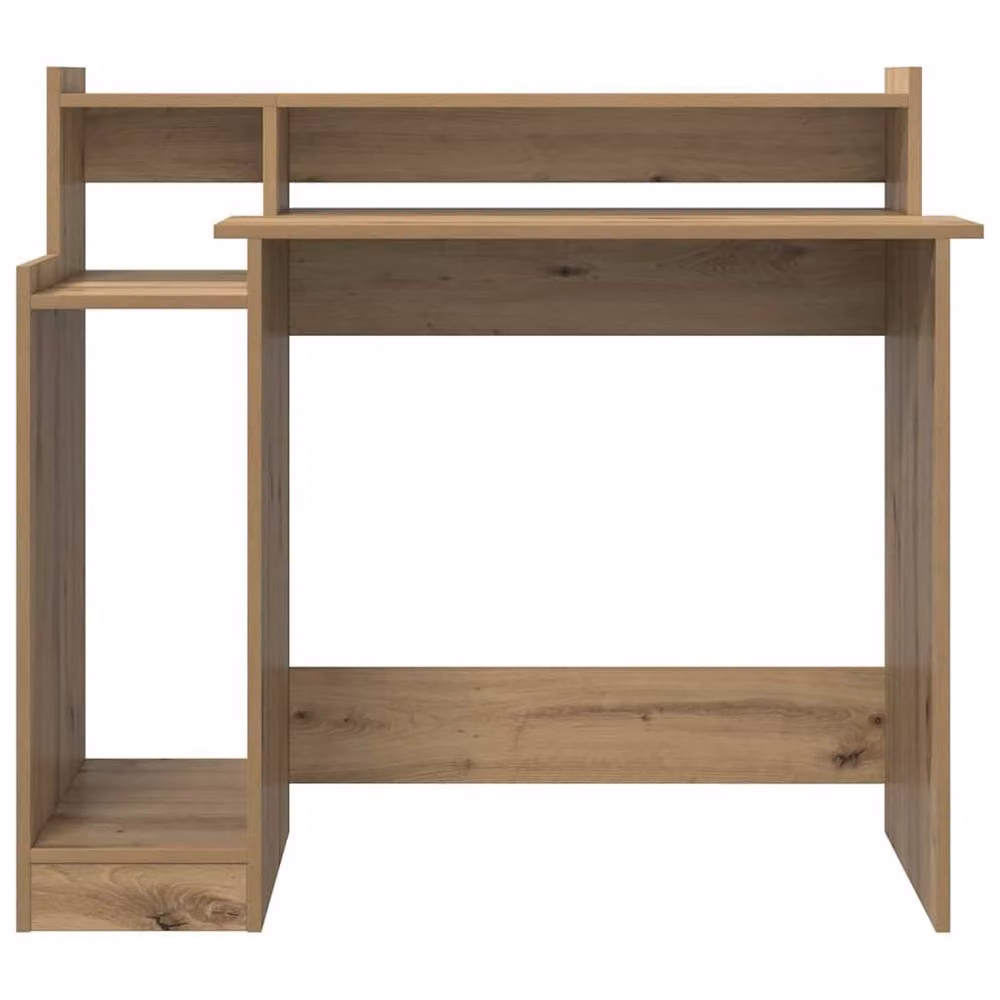 Berkfield Home Modern Writing Desk with Storage Shelf in Brown Artisan Oak Finish – 4