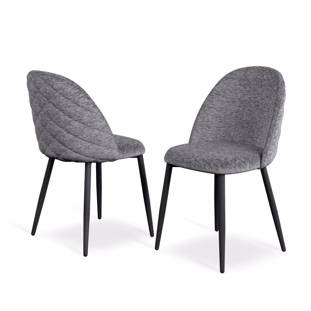 More4Homes Raye Velvet Upholstered Dining Chairs, Set of 4, Grey – 2