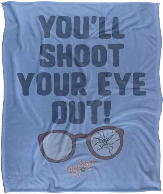 Warner Brothers A Christmas Story Eye Out Silky Touch Super Soft Throw Blanket in White – 1