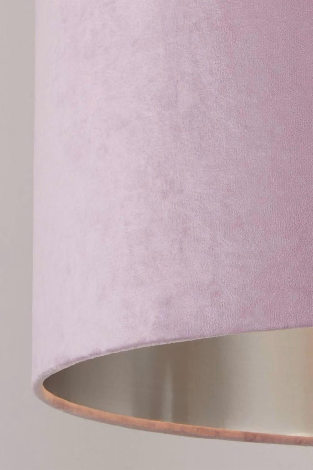 Lighting Collection Lilac Velvet Drum Lamp Shade with Silver Inner, Diameter: 50 cm – 2