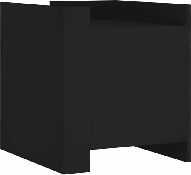 Berkfield Home Black Bedside Cabinet in Engineered Wood W/D/H: 45 x 50 x 50 cm – 1