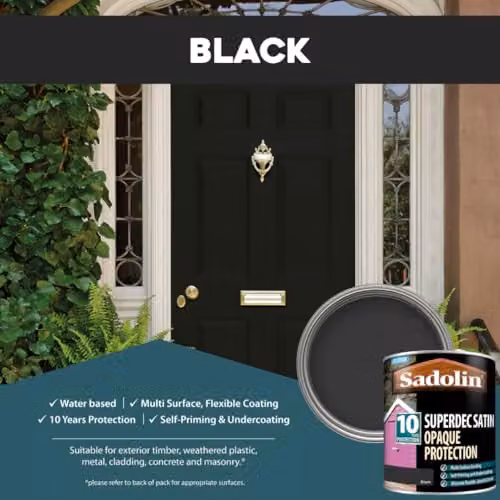 Sadolin Superdec Opaque Wood Protection, Black, Satin, 1 l – 2