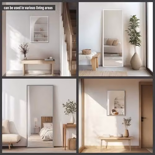 Nielsen Design Oslo Rectangular Wall Mirror in Silver, W/H: 50 x 70 cm – 3