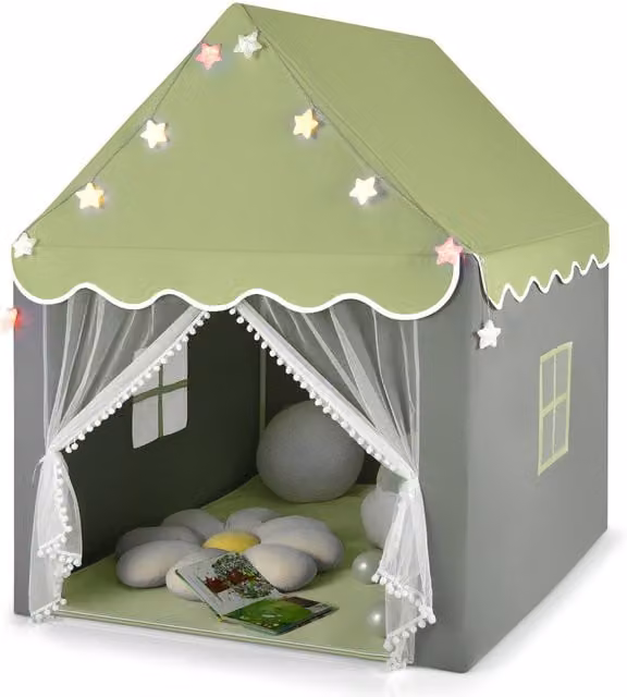 Costway Kids Play Tent Playhouse Castle in Green