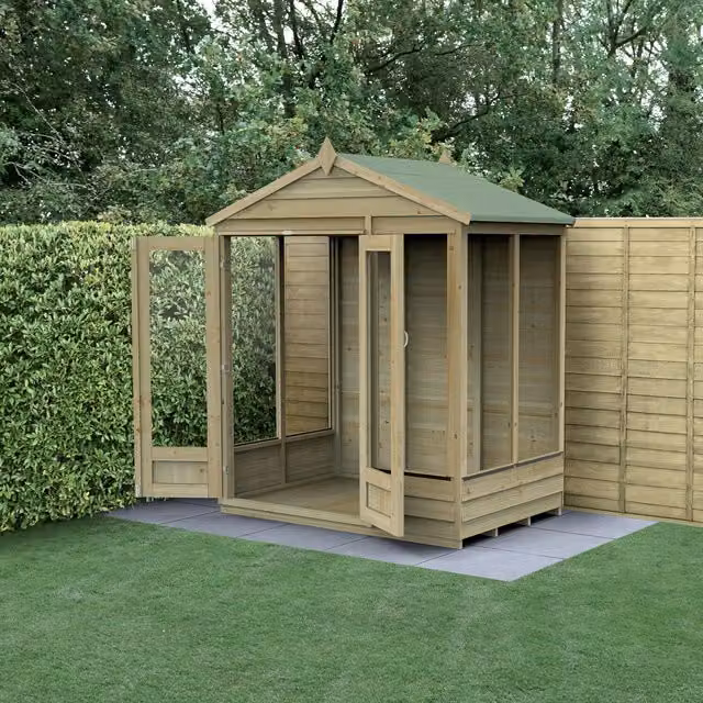 Forest Garden 4LIFE Apex Summerhouse in Brown, W/D/H: 182.88 x 182.88 x 182.88 cm