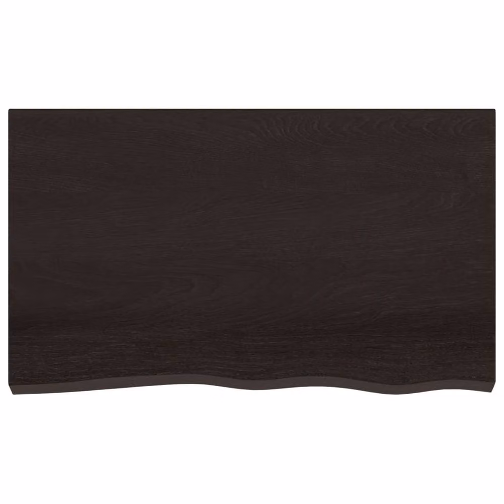 Berkfield Home Table Top in Dark Grey Treated Solid Oak, W: 100 cm, D: 60 cm, H: 2 cm – 3