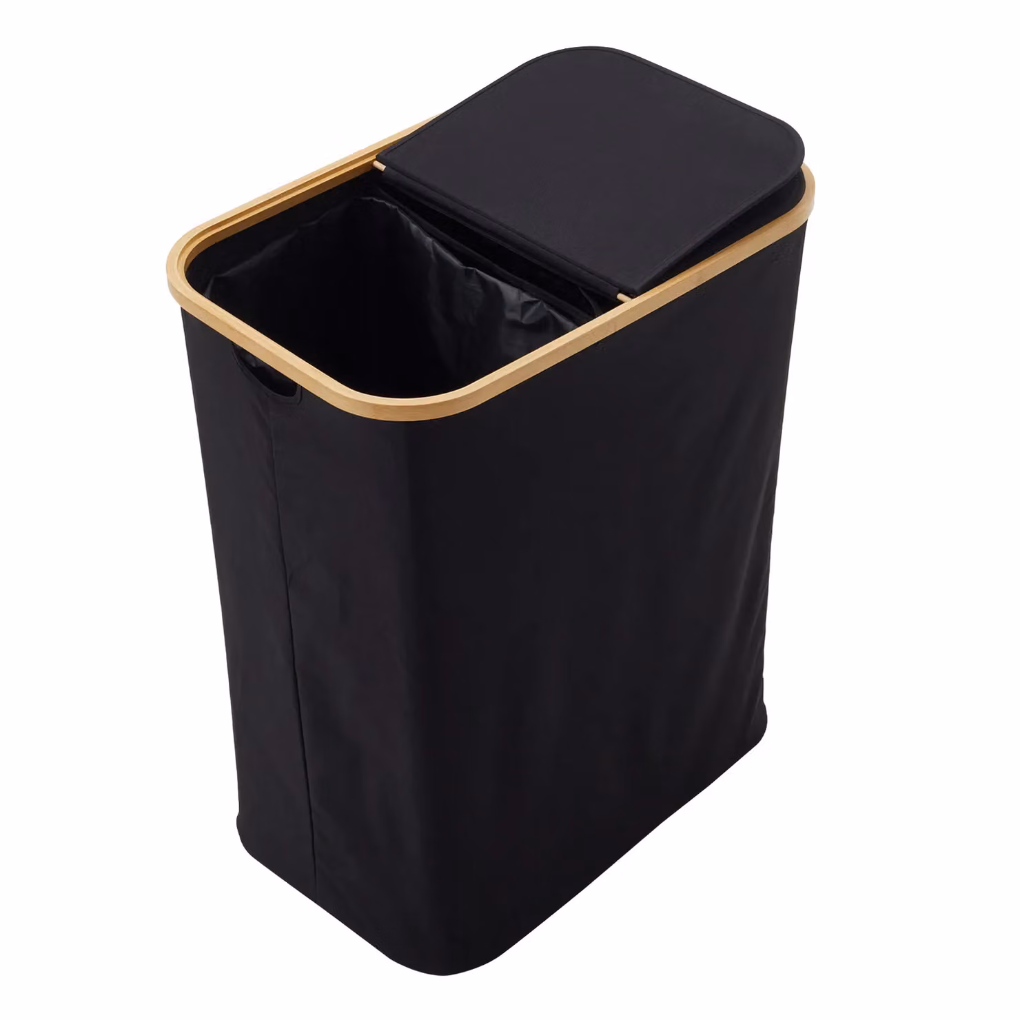 Living and Home 150L 2 Compartment Laundry Hamper with Lid and Removable Inner Bags, Black – 2