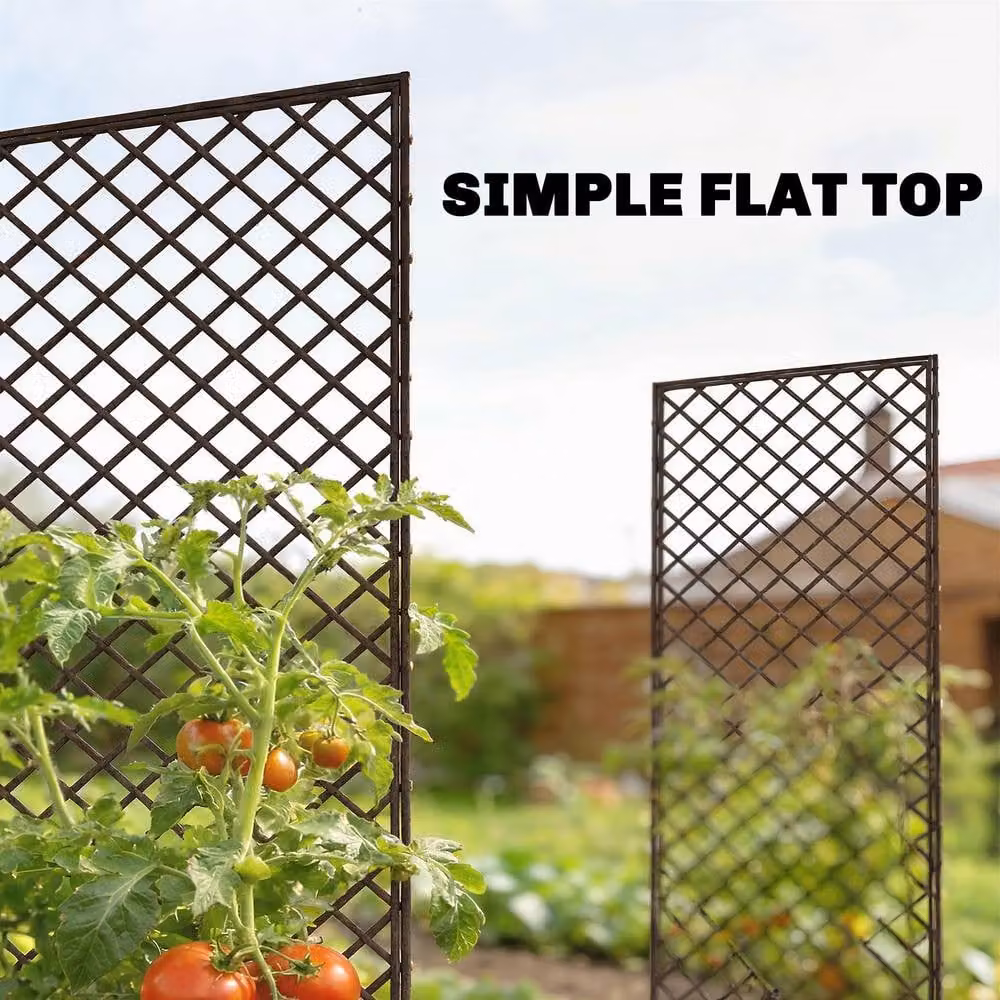 Outsunny Decorative Wood Garden Trellis for Climbing Plants, Brown, H: 112.0 cm x W: 43.0 cm x D: 2.0 cm – 10