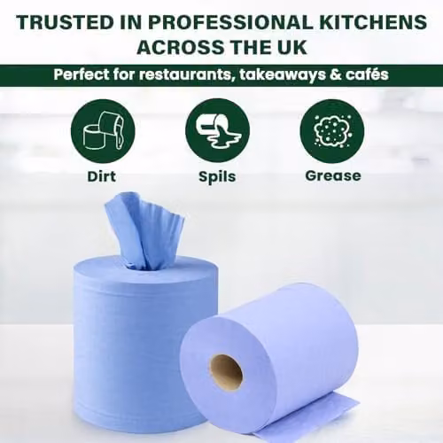 ECONX Blue 2-Ply Paper Centrefeed Rolls, 150m, Pack of 6 – 6