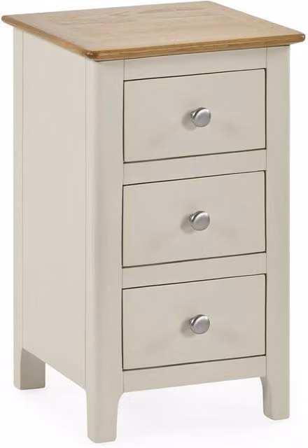 Cheshire Langford Compact 3 Drawer Bedside Table in Truffle Grey and Oak
