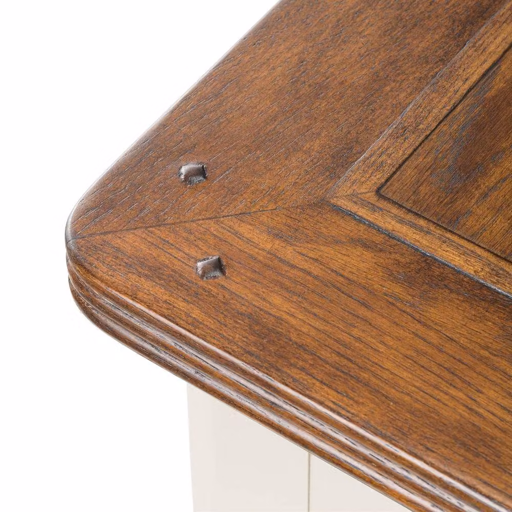 Statement Furniture Queensbury Coffee Table with Oak Top and Shelf in Cotswold Cream, W126 x D76 x H42 cm – 5