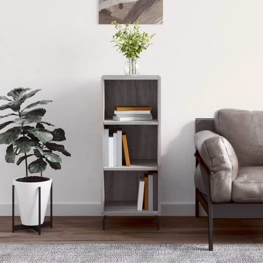 Berkfield Home Sonoma Sideboard in Grey, MDF, W/D/H: 34.5 x 32.5 x 90 cm – 2