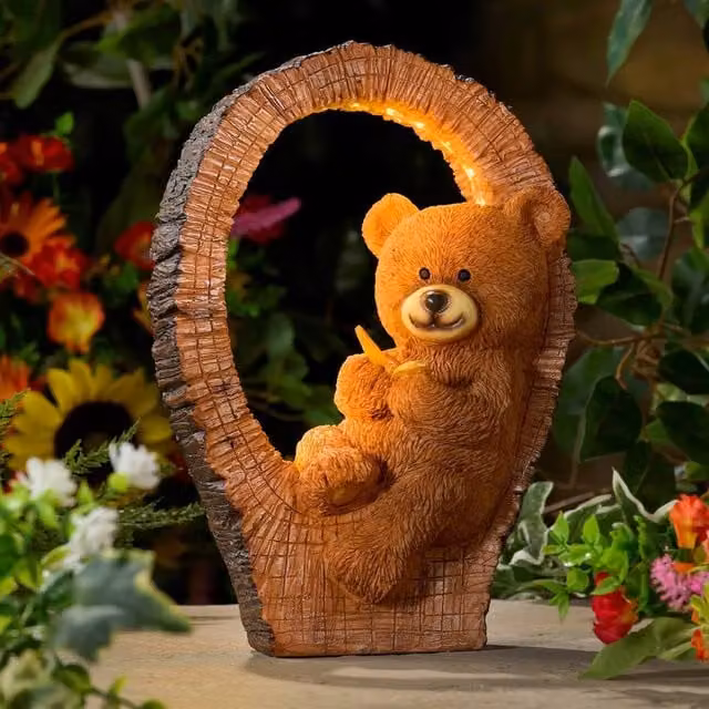Coopers of Stortford Solar Bear Garden Ornament in Brown Polyresin