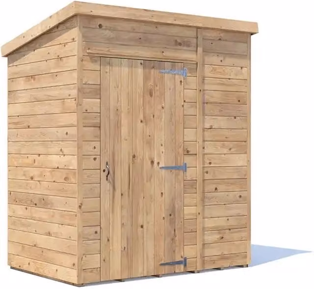 Dunster House Wooden Garden Shed with Pent Roof, Brown