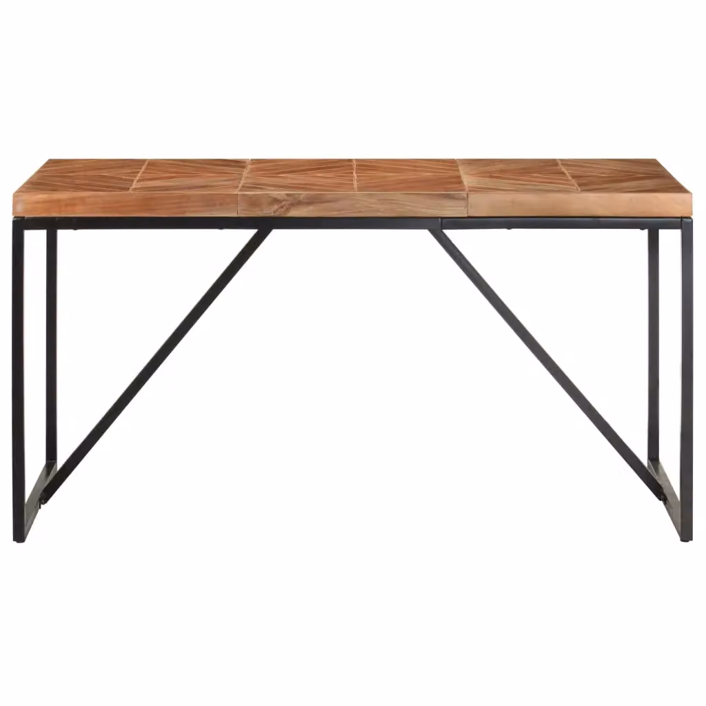 Berkfield Home Rectangular Dining Table in Brown Acacia and Mango Wood, W/D/H: 140 x 70 x 76 cm – 2