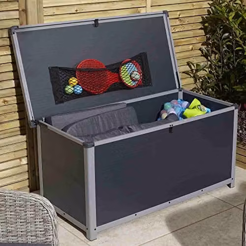 Rowlinson Airevale Plastic Cushion Box, Dark Grey, W125 x D62 x H60 cm – 1