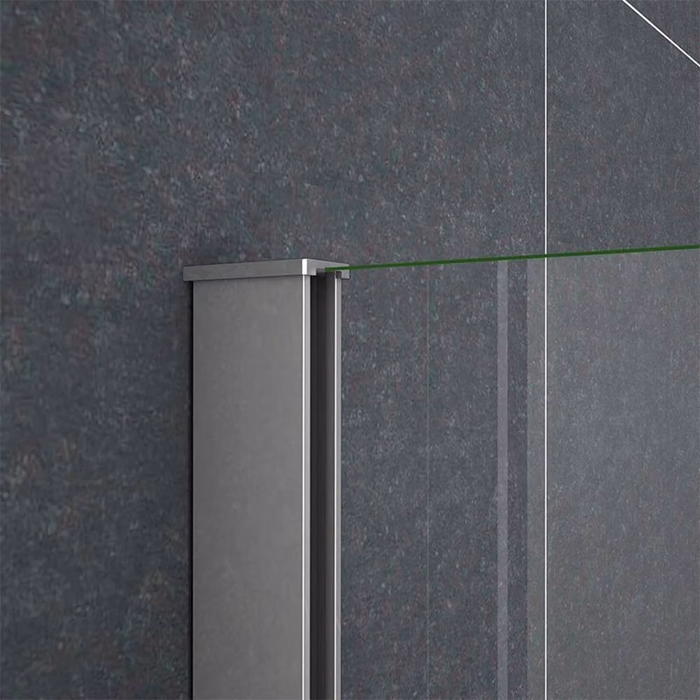 NESTLUNE Modern Reversible Fixed Bath Shower Screen, Clear Glass, Width: 70 cm – 3