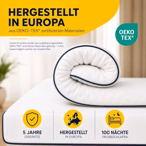 Brightr Titan Deluxe Firm Orthopaedic Mattress Topper, White, W: 160 cm, D: 200 cm, H: 8 cm – 5